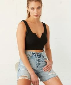 AT Sale Vanessa Notch Front Crop Top
