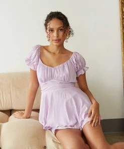 AT Eleanor Ruffle Wrap Romper In Yellow