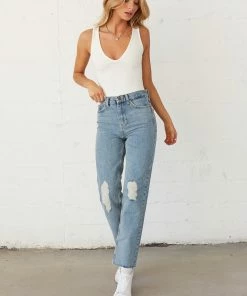 BDG Pax Destroyed Jeans In Light Denim Sale