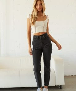 Ragged Priest Butt Cut Jeans In Charcoal