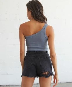 AT Rachel One Shoulder Ribbed Tank