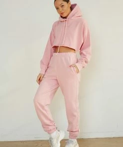 Sunday Skin Girlfriend Crop Hoodie In Pink Sale
