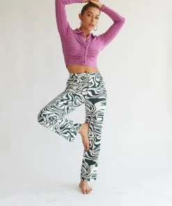 AT New Threads Ramona Wavy Straight Leg Jeans In Teal