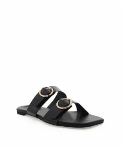 Billini Alaia Crocodile Slide Sandal In Black Sale