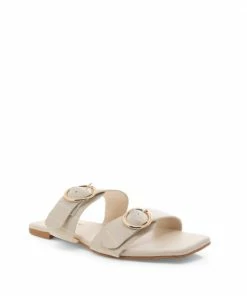 Billini Alaia Crocodile Slide Sandal In White Clay Sale