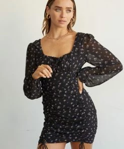 AT Sale Lotta Love Floral Cinch Mini Dress