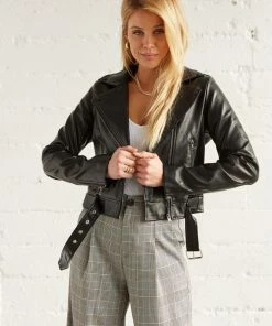 Sale Nina Vegan Leather Moto Jacket