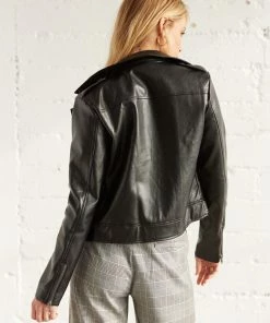 Sale Nina Vegan Leather Moto Jacket