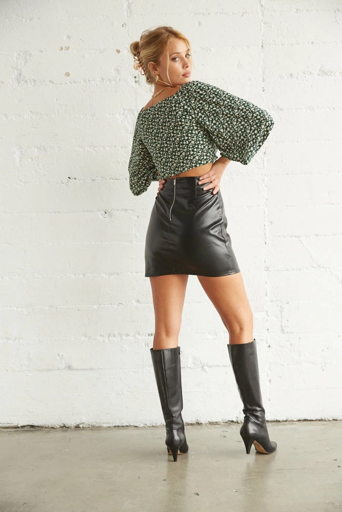 Jules Vegan Leather Mini Skirt Sale