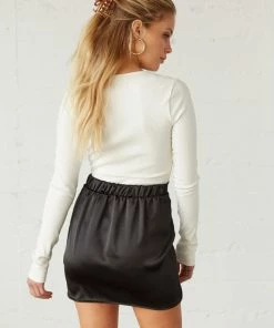 Reagen Twisted Satin Mini Skirt