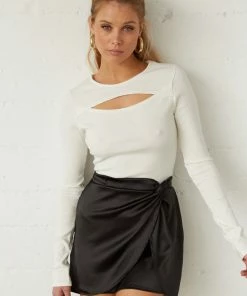 Reagen Twisted Satin Mini Skirt