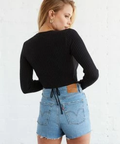 Sale Gigi Tie Sweater Crop Top