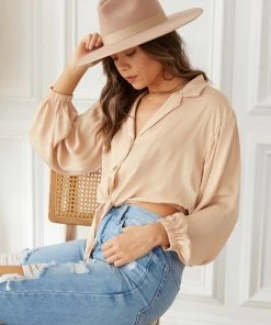 AT Desiree Button Up Tie Blouse Sale