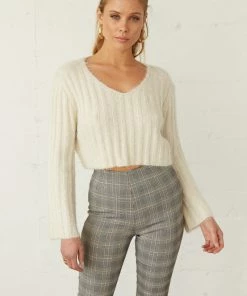 Georgia Fuzzy Crop Knit Sweater Sale