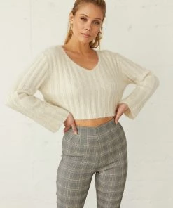 Georgia Fuzzy Crop Knit Sweater Sale