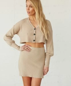 AT Sale Kelly Ribbed Knit Skirt Set