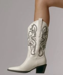 Billini Danilo Western Boots In Bone Black Contrast New Threads