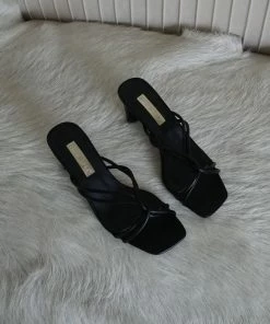 Billini Kora Twisted Strap Heel In Black New Threads