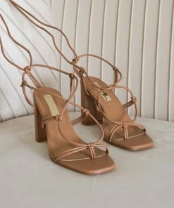 Billini Calla Strappy Mid Block Heel In Hazelnut Sale