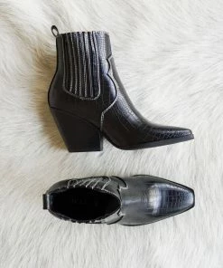 Billini Camille Western Mid Ankle Boot In Black