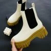 Chinese Laundry Jenny Combat Ankle Boots In Cream