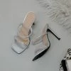 AT Sale Darby Rhinestone Double Strap Heel In Silver