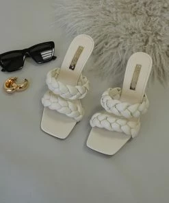 Billini Shelby Woven Double Strap Heel In Bone