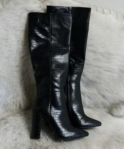 Billini Milla Croc Boots In Black