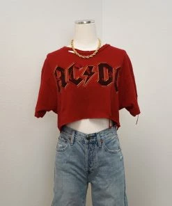 Vintage Code Red ACDC Crop Tee