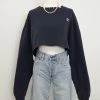 Vintage Navy Cropped Champion Sweatshirt