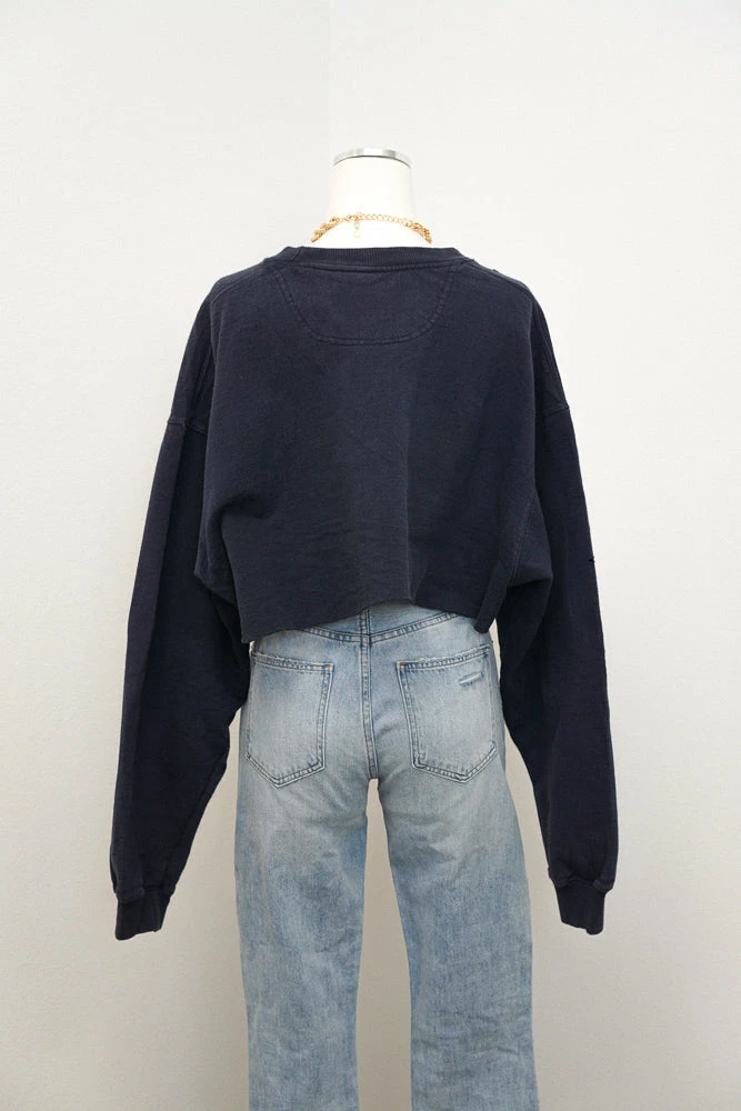 Vintage Navy Cropped Champion Sweatshirt