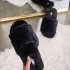 AT Sale Stacie Furry Slides In Black