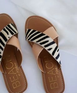 Matisse Sale Pebble Slide Sandal In Natural Zebra