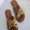 Matisse Pebble Slide Sandal In White Leopard