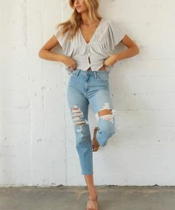 JBD New Threads Kennedy Destroyed Straight Leg Jeans