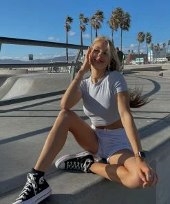 Sunday Skin Venice Ribbed Crop Tee Sale