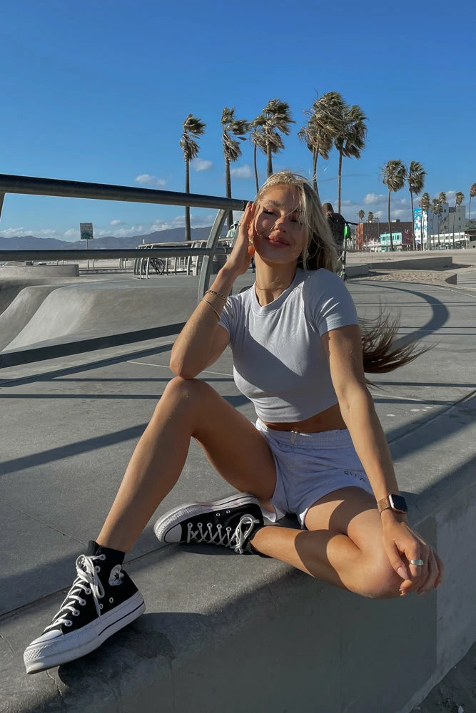 Sunday Skin Venice Ribbed Crop Tee Sale