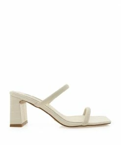 Billini New Threads Idele Double Strap Block Heel In Bone