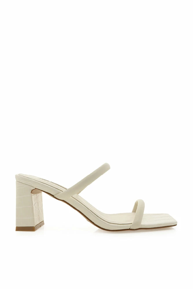 Billini New Threads Idele Double Strap Block Heel In Bone