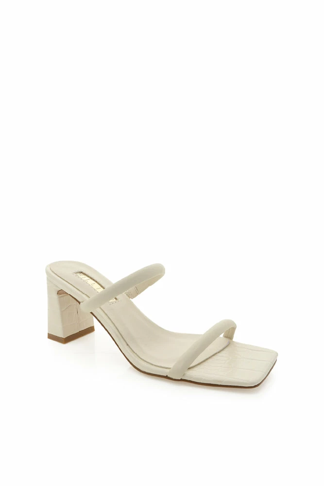 Billini New Threads Idele Double Strap Block Heel In Bone