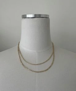 AT Supermodel Double Chain Necklace In Gold Accessories
