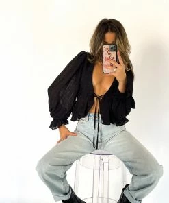 AT New Threads Maribel Tie Crop Top