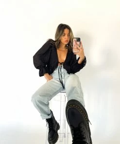 AT New Threads Maribel Tie Crop Top