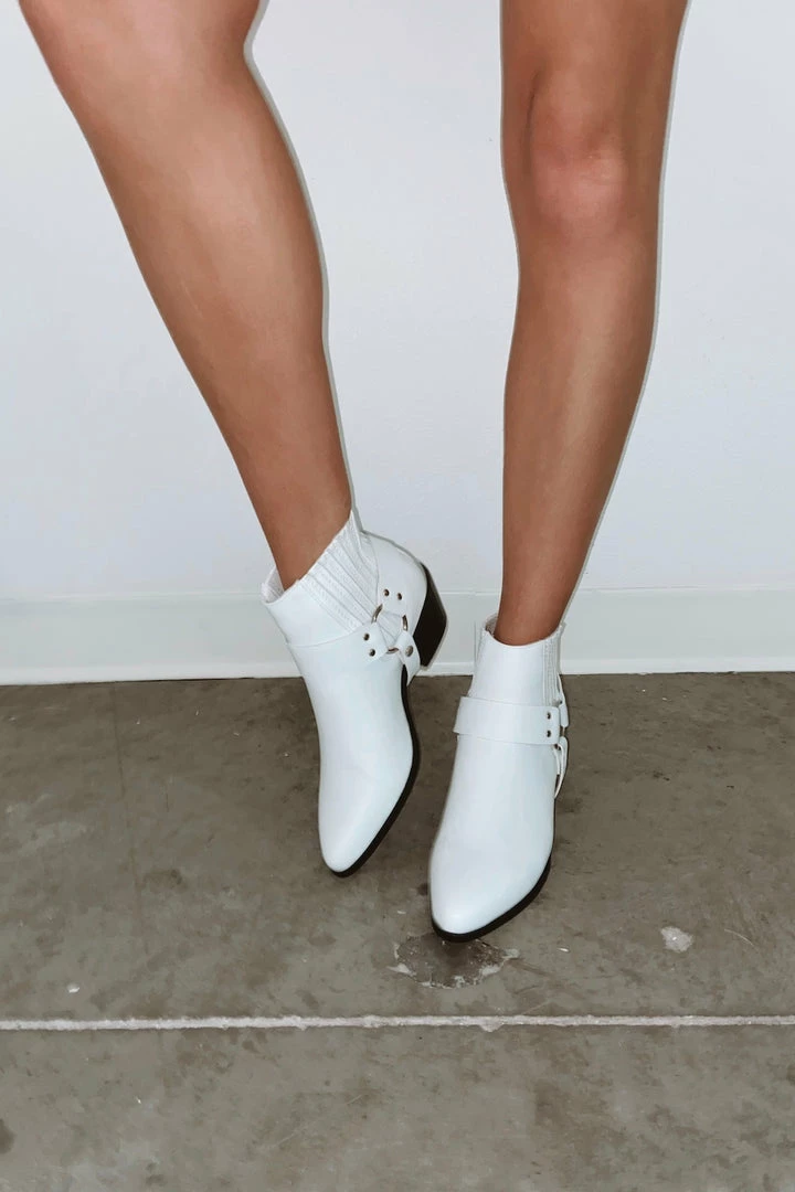 Billini Udella Convertible Buckle Bootie In White Sale