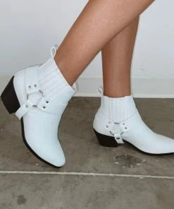 Billini Udella Convertible Buckle Bootie In White Sale