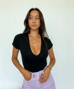 AT Bombshell V-Neck Tee Bodysuit Sale