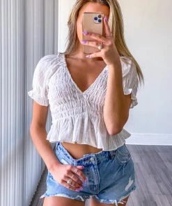 AT Tuesday Swiss Dot Crop Top Sale