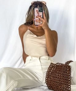 Karina Satin Tie Back Top