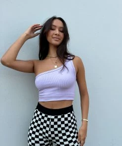 AT Rachel One Shoulder Ribbed Tank