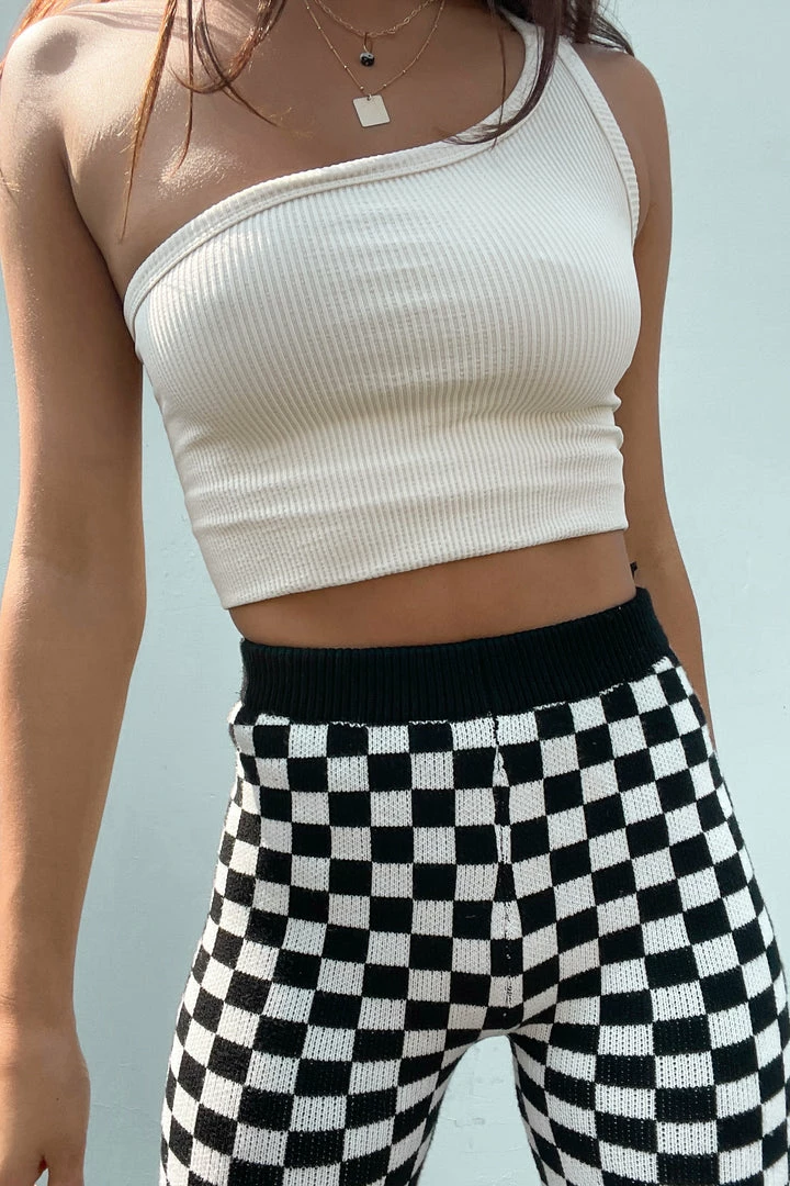 AT Rachel One Shoulder Ribbed Tank